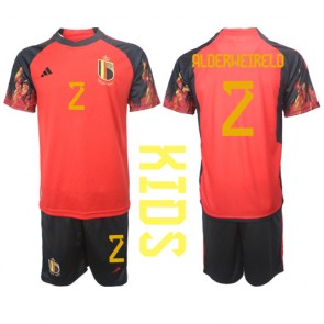 Belgien Toby Alderweireld #2 kläder Barn VM 2022 Hemmatröja Kortärmad (+ korta byxor)